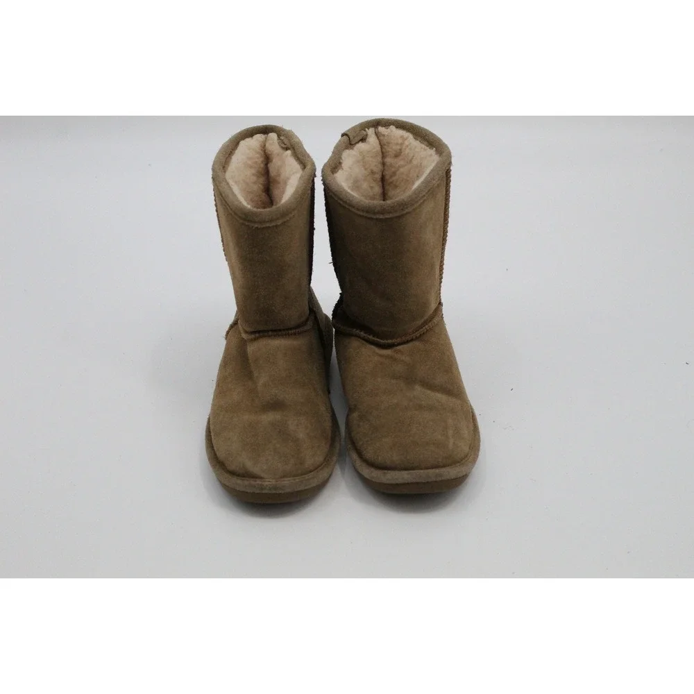 Sheepskin/Wool Bearpaw Eva Boots Tan Suede Mid Calf Winter Boots Size Youth 4